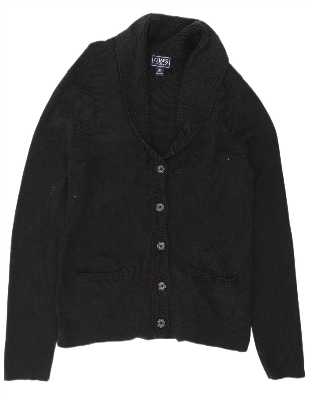 Damski sweter kardigan CHAPS UK 18 XL, czarna bawełna
