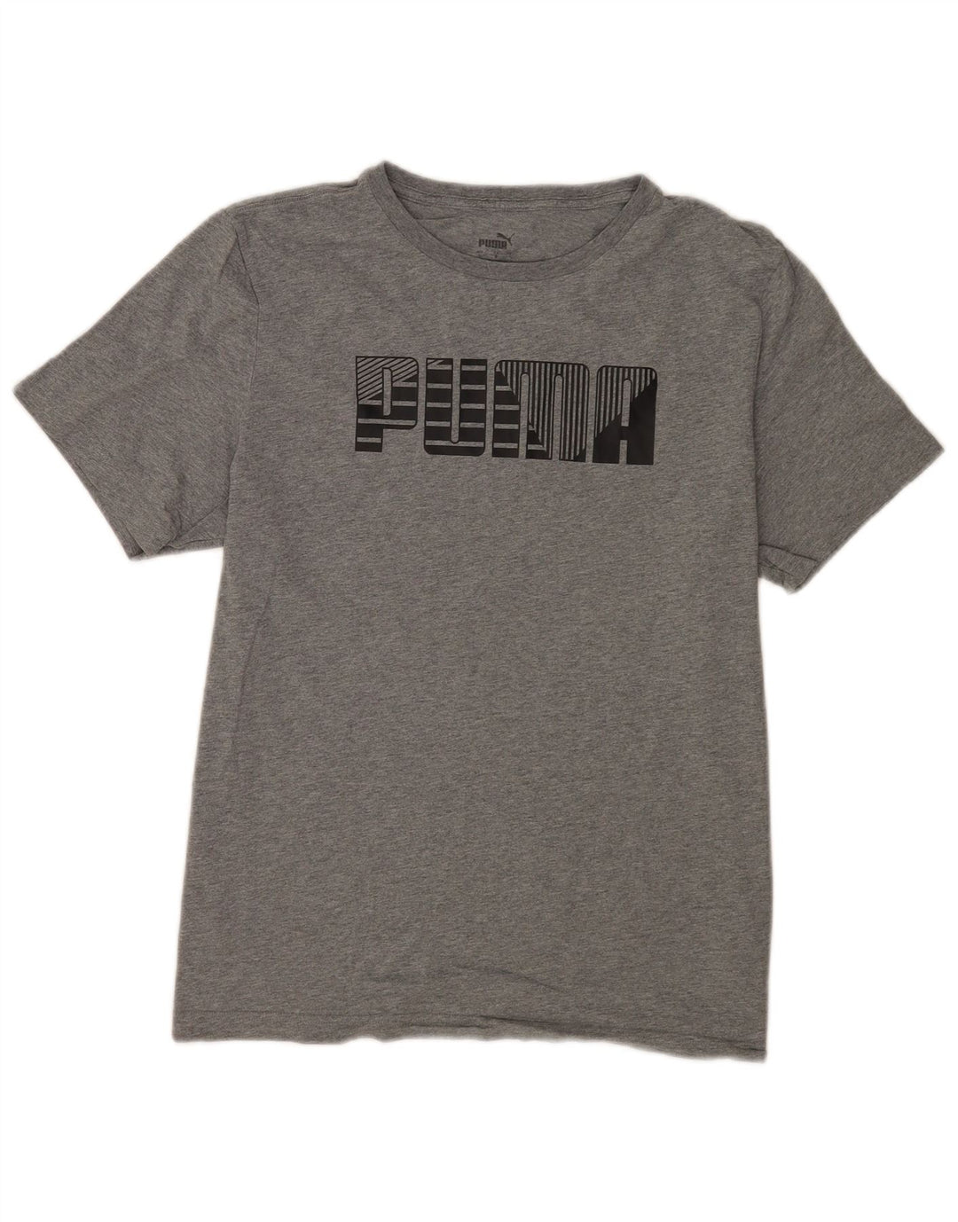 Męski T-shirt z grafiką Puma, duży, szary, bawełniany