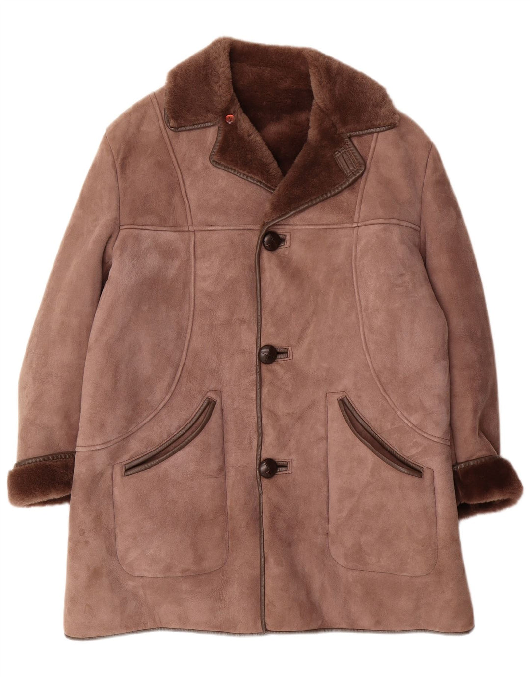 Męski płaszcz z owczej skóry Nurseys UK 36 Small Brown
