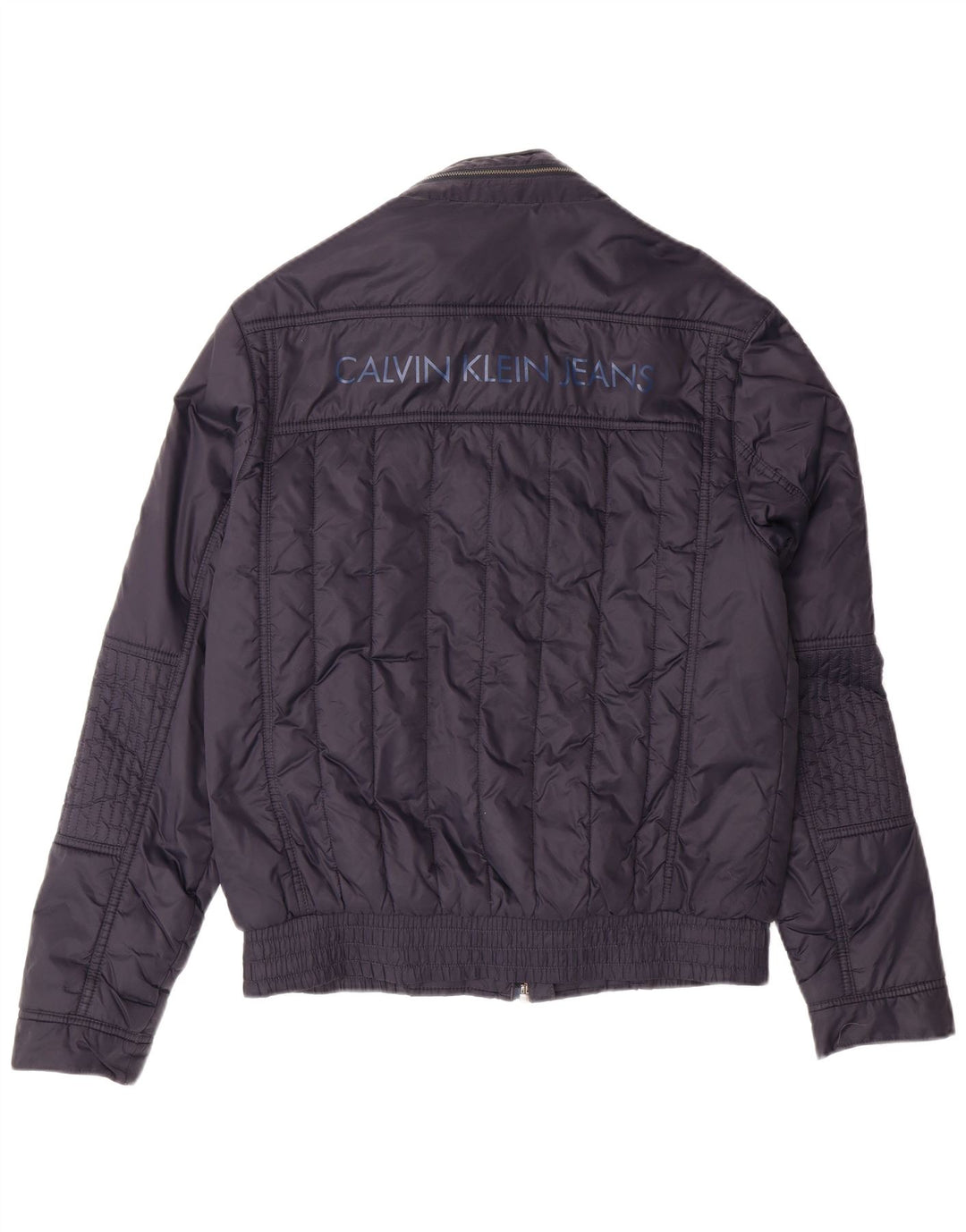 CALVIN KLEIN JEANS Mens Graphic Padded Jacket UK 38 Medium Navy Blue