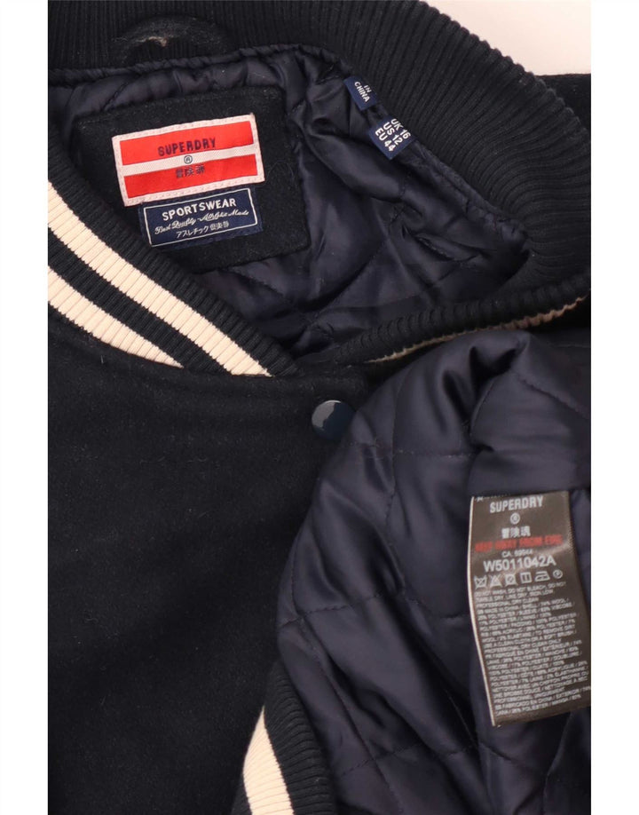 Damska kurtka oversize Superdry UK 16, duża granatowa, z blokami kolorów