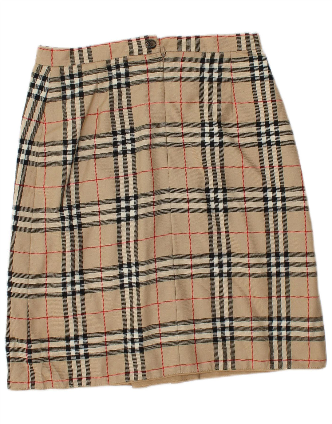 Vintage damska spódnica ołówkowa W30 w średnią beżową kratkę