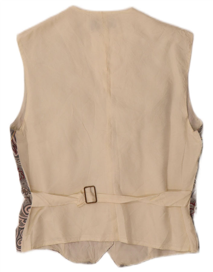 Kamizelka damska Vintage IT 44 Średnia szara bawełna Paisley