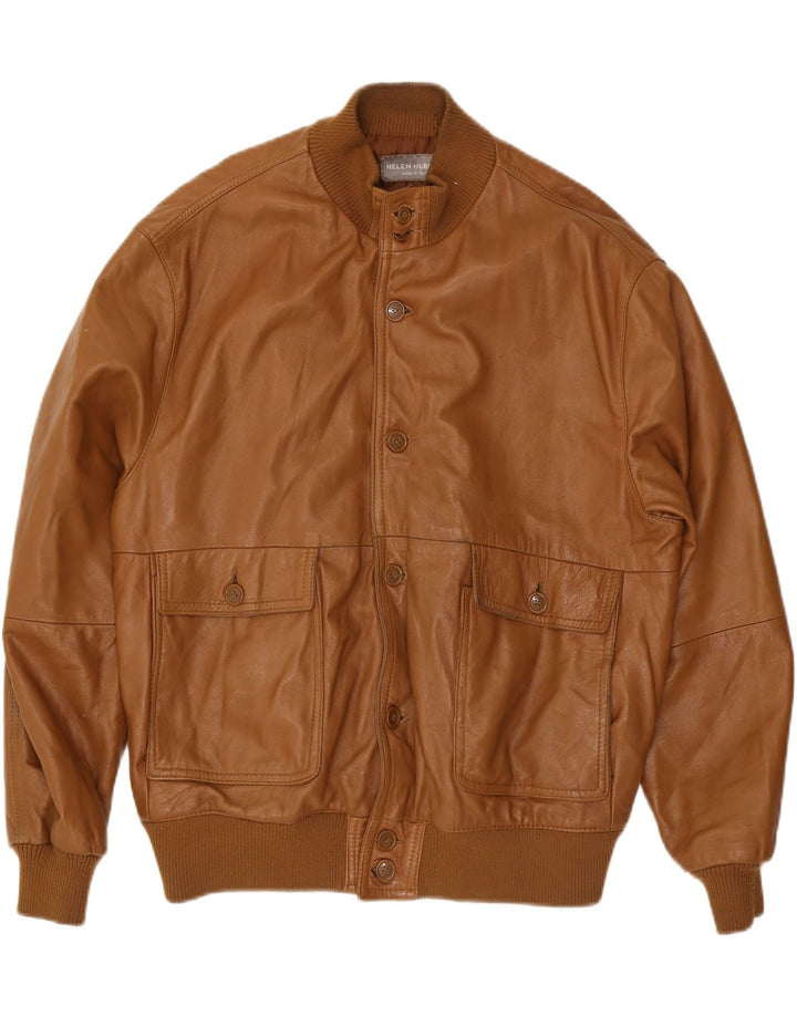 Helen Hubert Męska kurtka skórzana UK 44 2XL Brązowa skóra