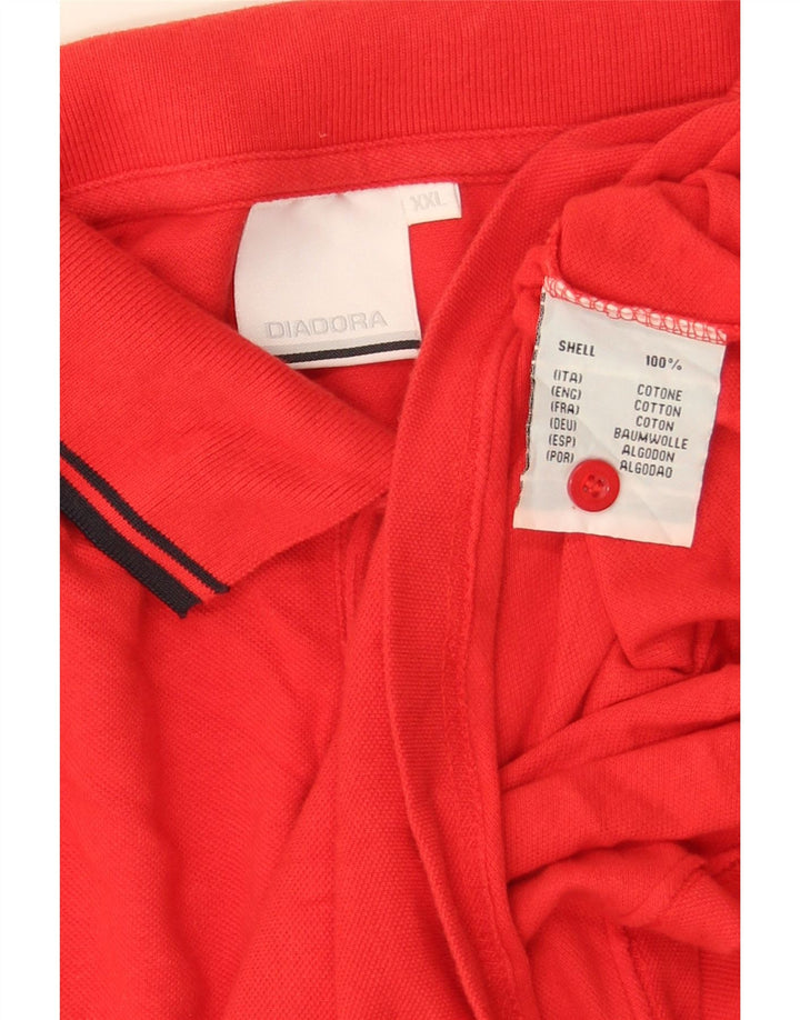 Męska koszulka polo Diadora 2XL czerwona bawełniana