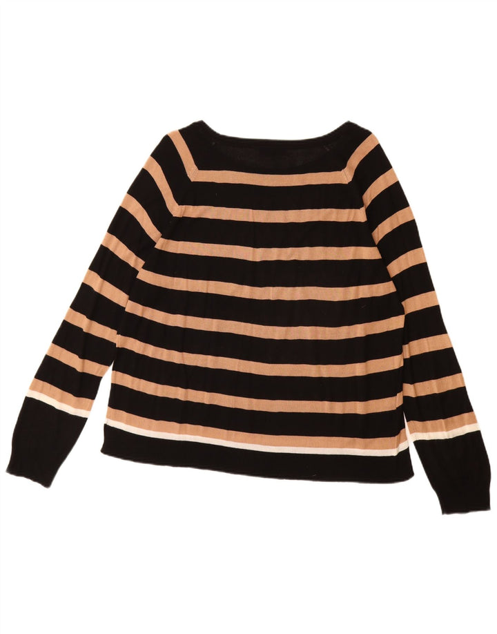 Sweter damski Zara z dekoltem w łódkę UK 16, duże czarne paski