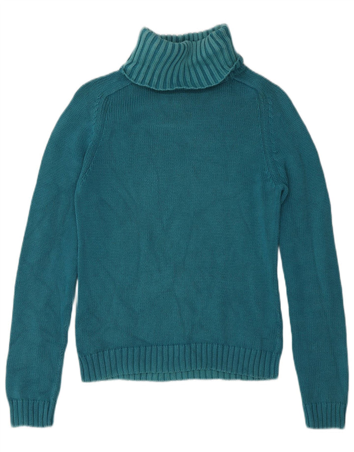 Sweter damski Massimo Dutti z wywijanym dekoltem UK 12, średni niebieski, bawełniany