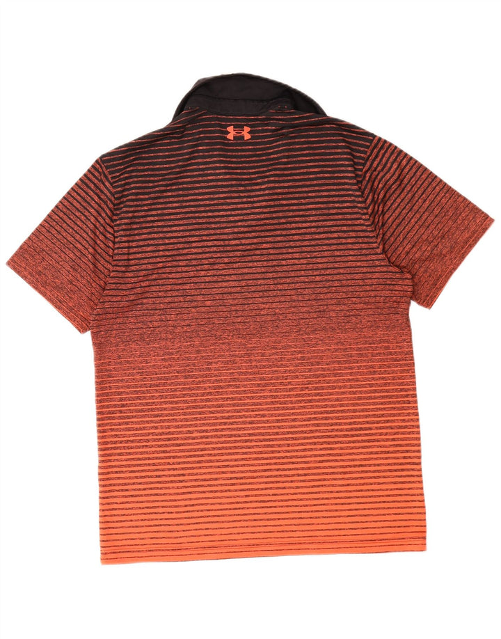 Męska koszulka polo Under Armour Heat Gear, poliester w średnie pomarańczowe paski