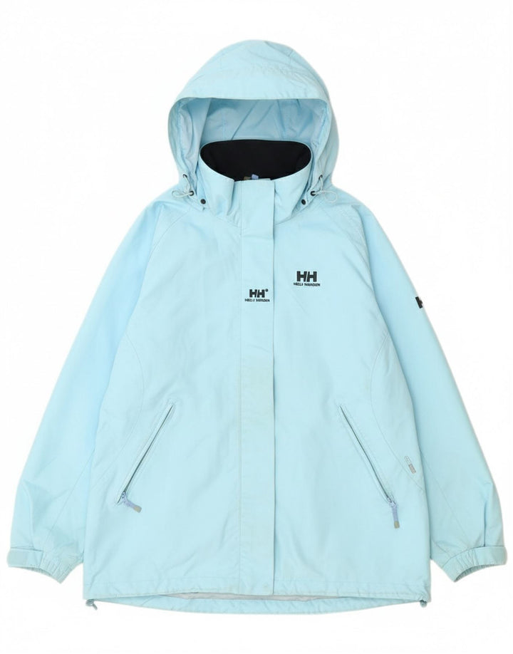 Damska kurtka przeciwdeszczowa z kapturem Helly Hansen UK 18 XL, niebieski poliester
