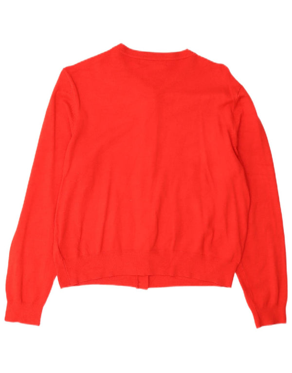 Marks & Spencer Damski sweter kardigan UK 16, duża, czerwona wiskoza