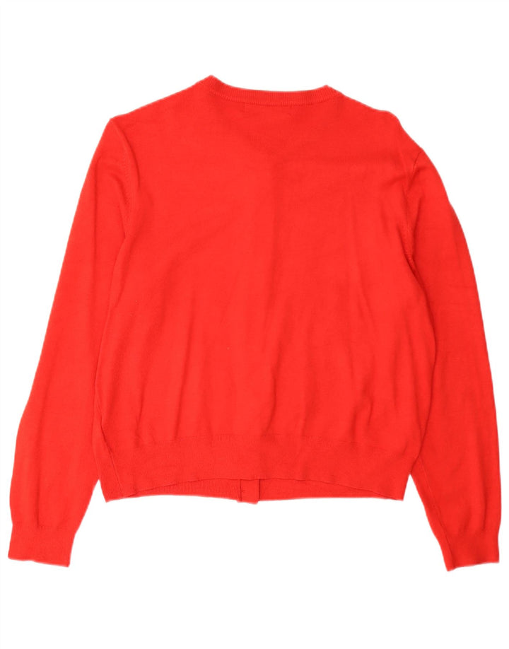 Marks & Spencer Damski sweter kardigan UK 16, duża, czerwona wiskoza