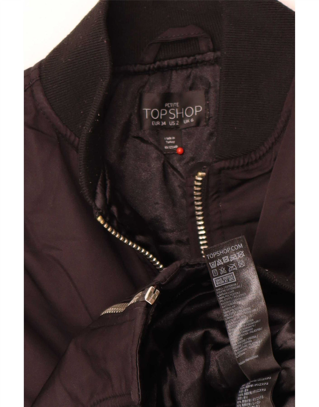 Damska kurtka bomberka oversize Topshop UK 6 XS, czarna, poliester