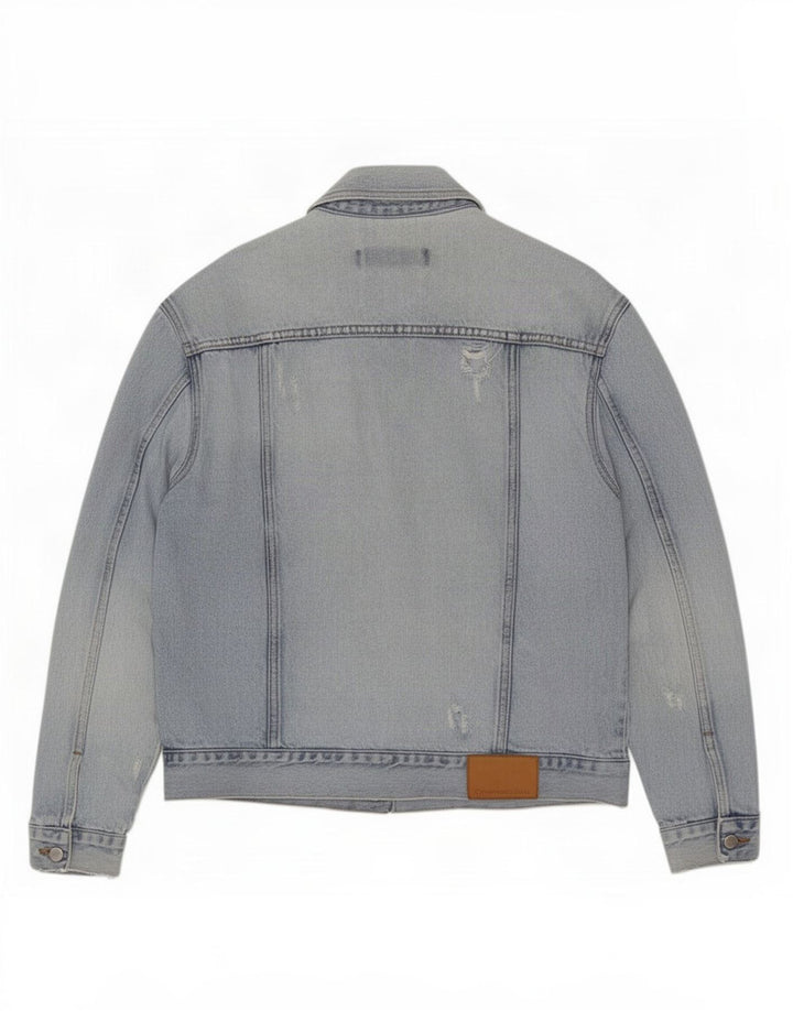 Męska kurtka dżinsowa Calvin Klein Jeans w trudnej sytuacji UK 38, średnia niebieska bawełna