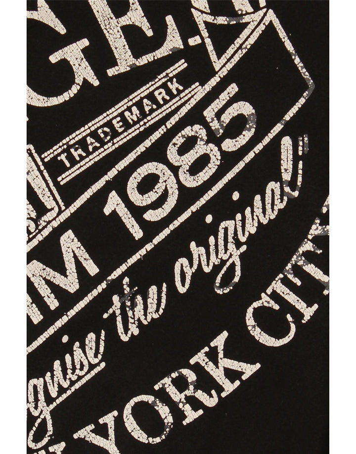 Męski T-shirt z grafiką TOMMY HILFIGER, mały, czarny, bawełniany