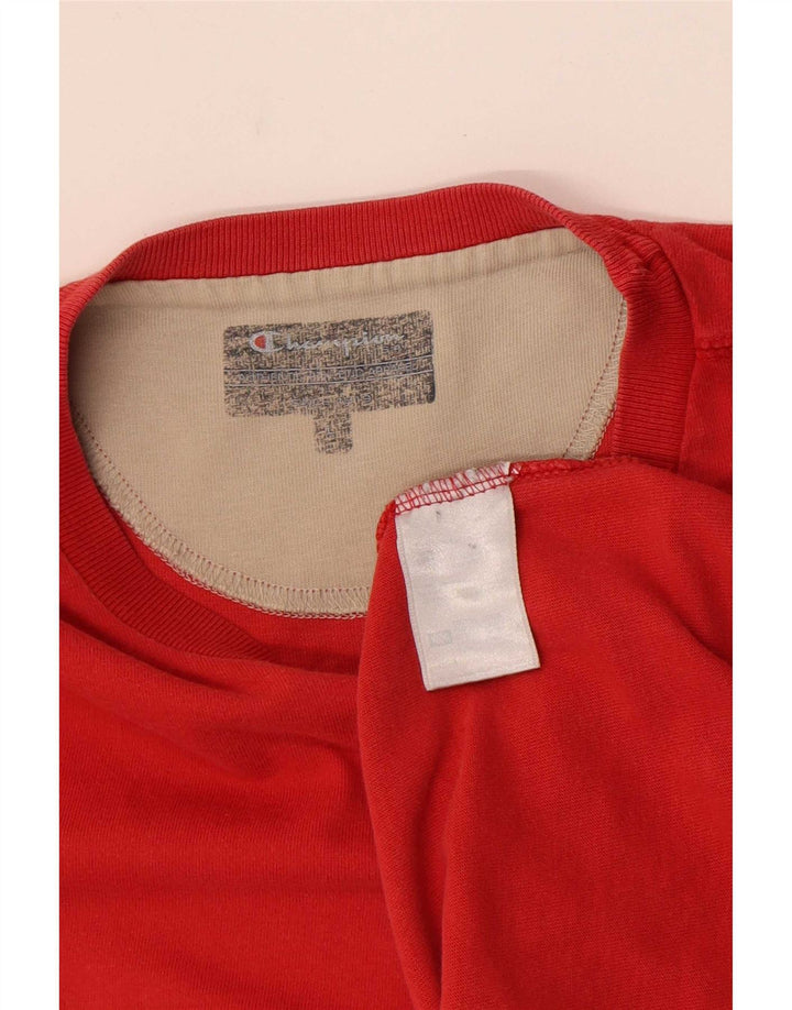 Męski T-shirt Champion z grafiką, duży, czerwony, bawełniany