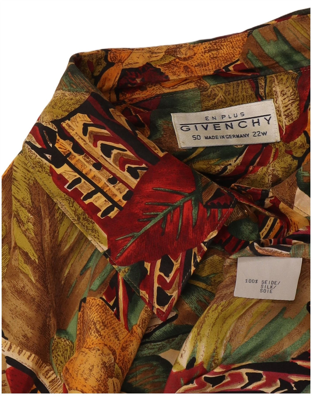 Damska bluzka koszulowa z krótkim rękawem firmy Givechy EU 50 3XL wielobarwna w kwiaty