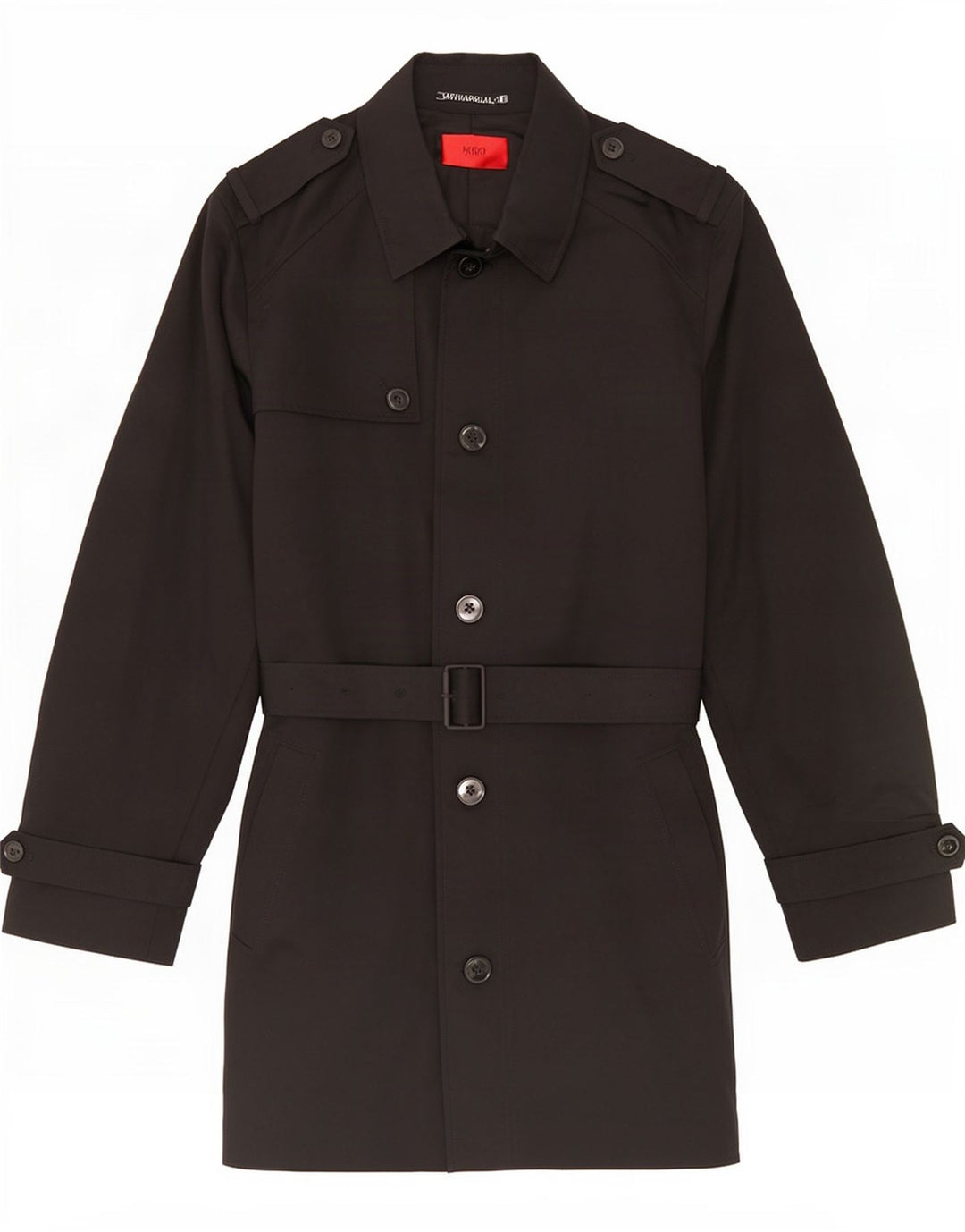 Męski trencz Hugo Boss EU 54 2XL Czarny poliester
