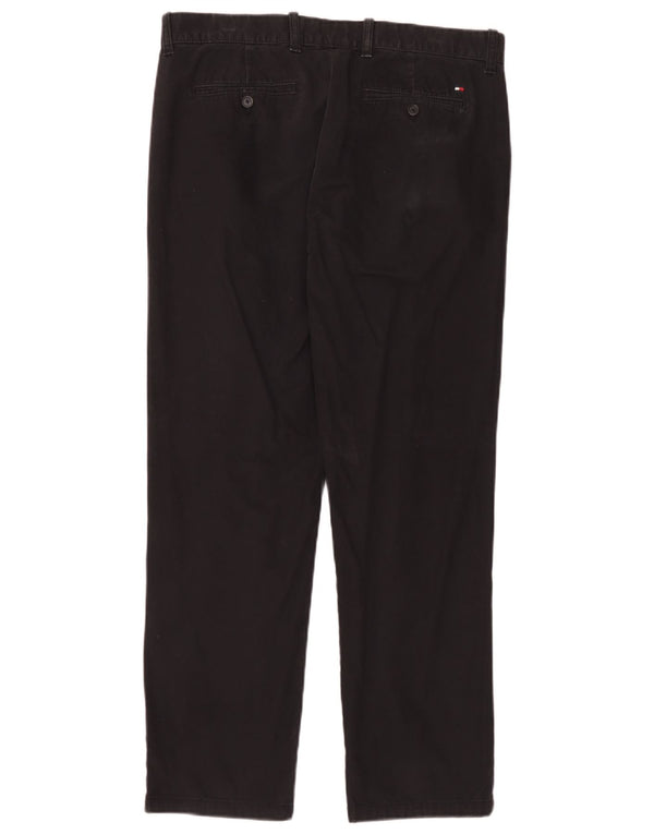 Męskie proste spodnie chino Tommy Hilfiger W34 L30 Czarna bawełna