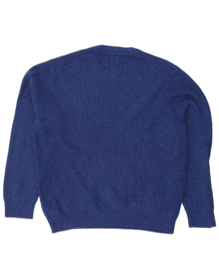 Marks & Spencer Damski sweter oversize z okrągłym dekoltem, UK 18 XL, niebieski