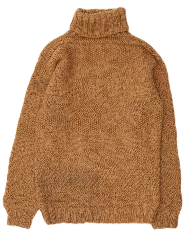 Sweter damski VINTAGE z golfem UK 10 Small Brown
