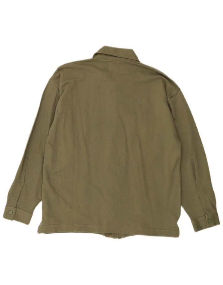 Damska koszula VINTAGE z grafiką US 10, duża, bawełniana khaki