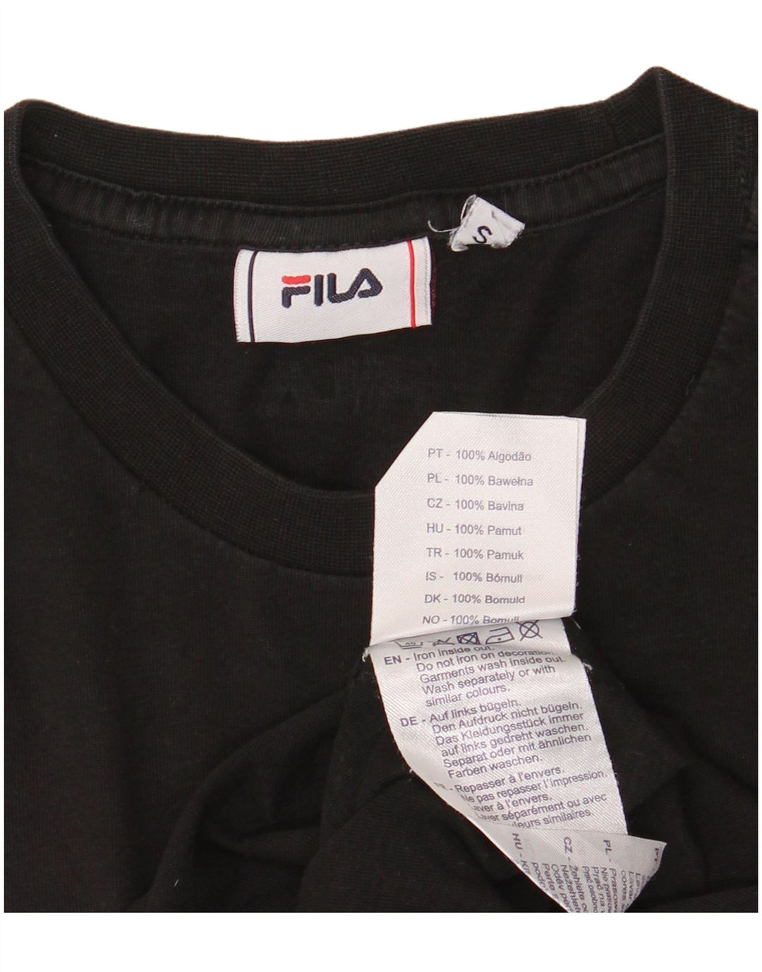 Męski T-shirt z grafiką Fila, mały, czarny, bawełniany