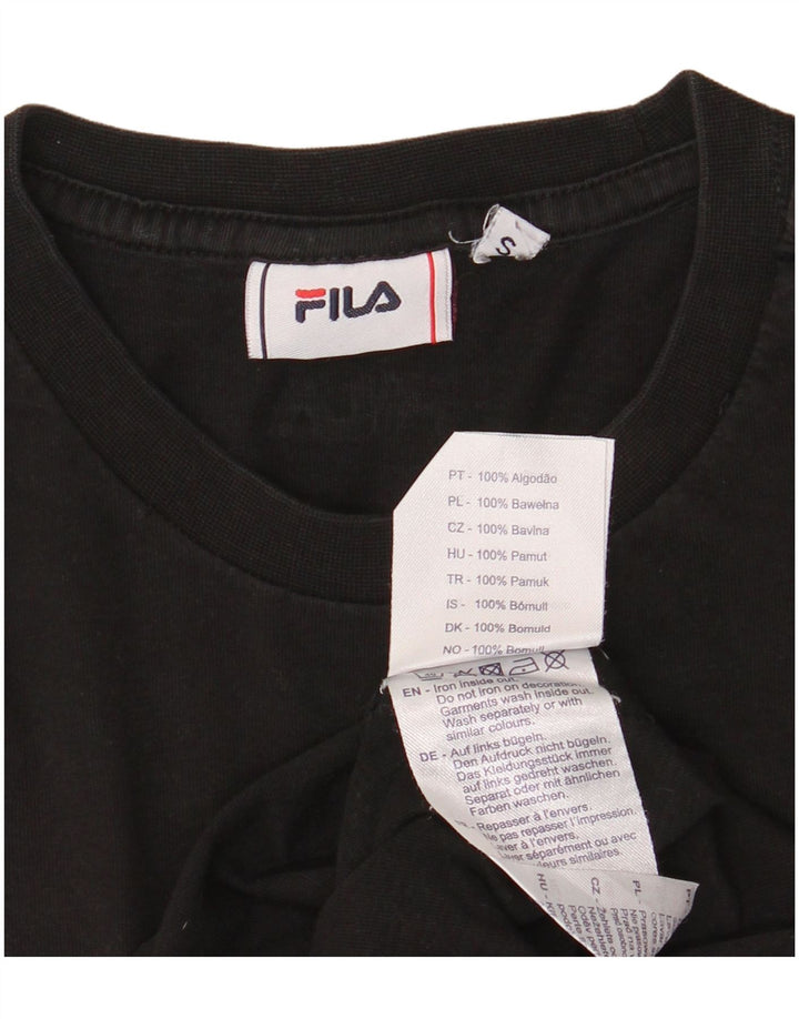 Męski T-shirt z grafiką Fila, mały, czarny, bawełniany
