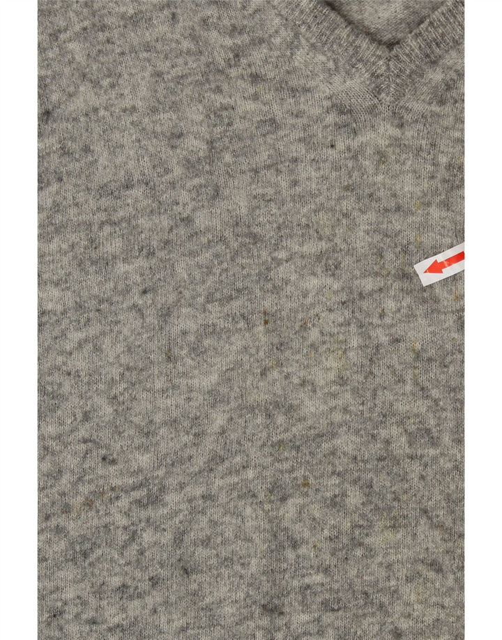 Męski sweter Kappa z dekoltem w kształcie litery V, XL, szara wełna owcza