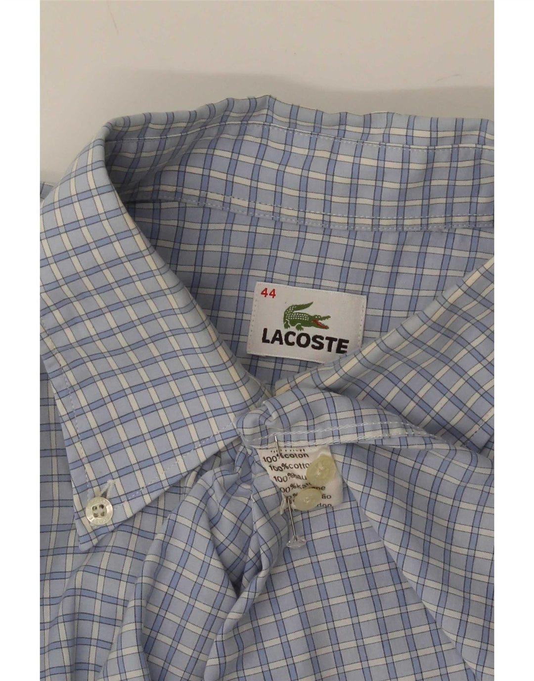 Koszula męska Lacoste, rozmiar 44, bawełniana niebieska kratka
