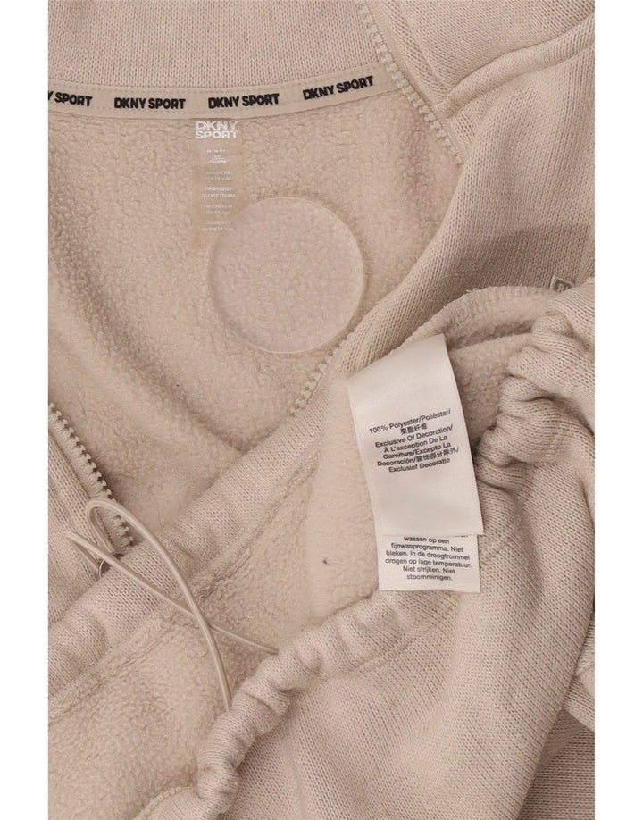 Damska bluza oversize Dkny z zamkiem błyskawicznym na szyi, UK 14, średnia biel
