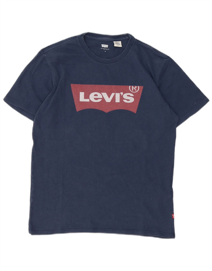 Męski T-shirt z grafiką Levi's, mały, granatowy, bawełniany