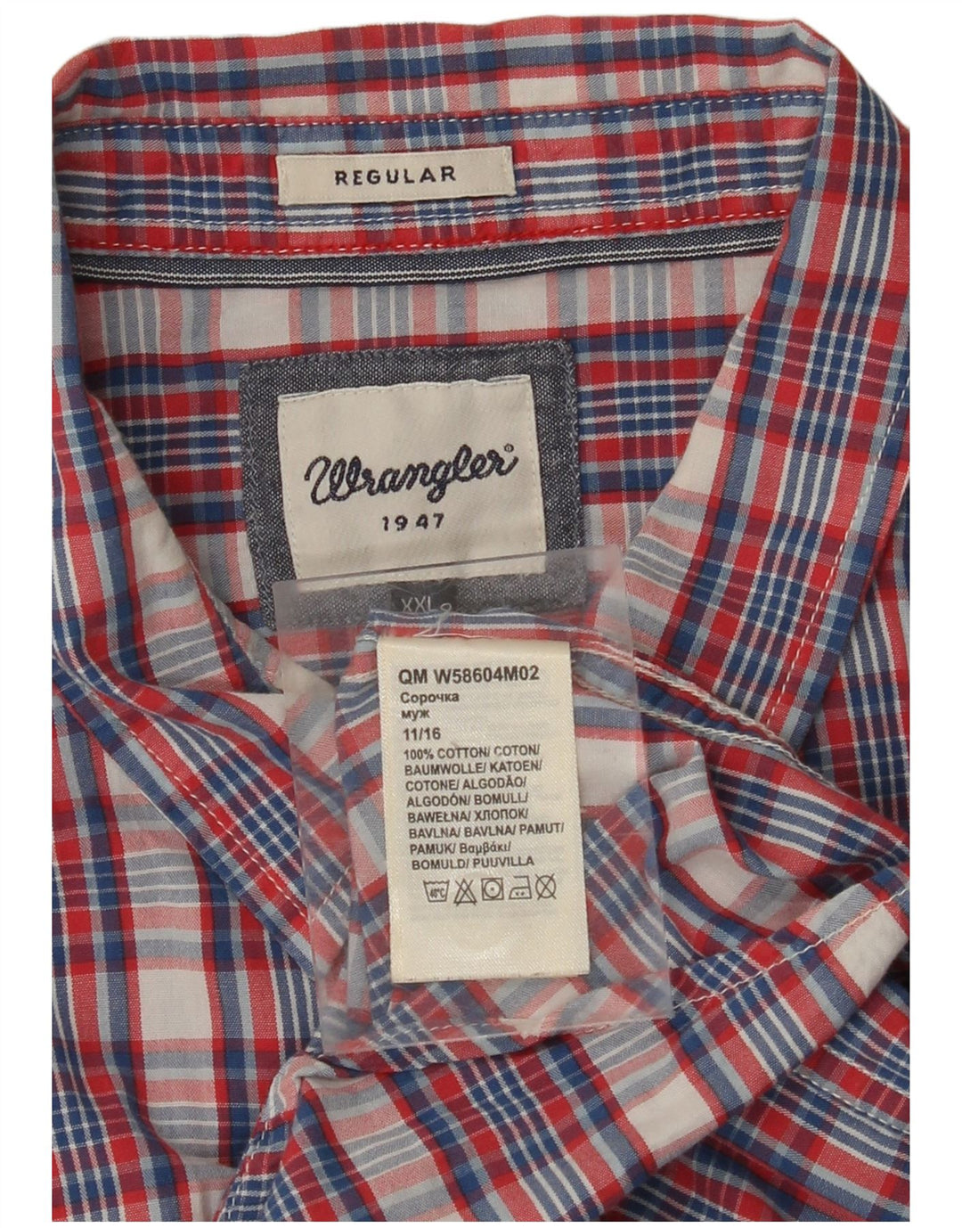 Męska koszula z krótkim rękawem WRANGLER o regularnym kroju 2XL, wielobarwna kratka