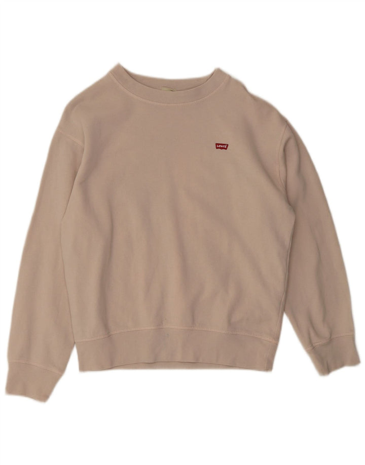 Damski sweter oversize Levi's UK 10 Small, beżowy, bawełniany