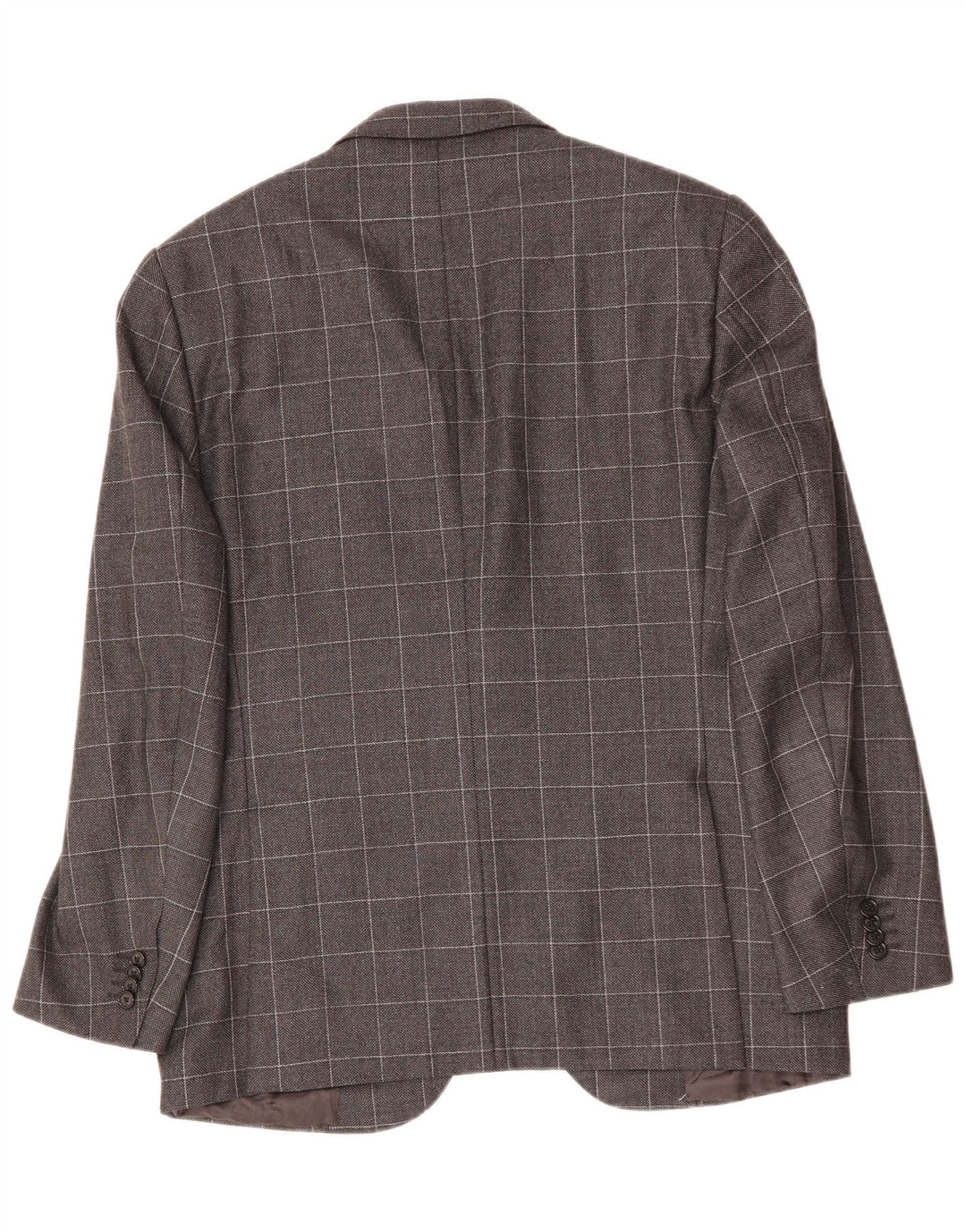 CORNELIANI Męska marynarka zapinana na 2 guziki IT 50, duża, szara, z dziewiczej wełny w kratkę