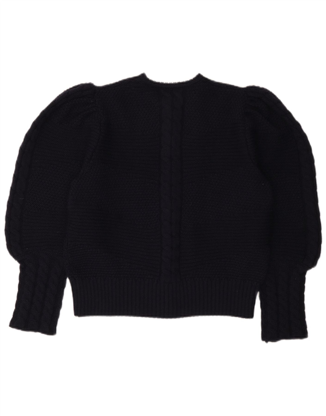 Damski sweter z grafiką LANAMODEN UK 16, duży, granatowy, nowa wełna