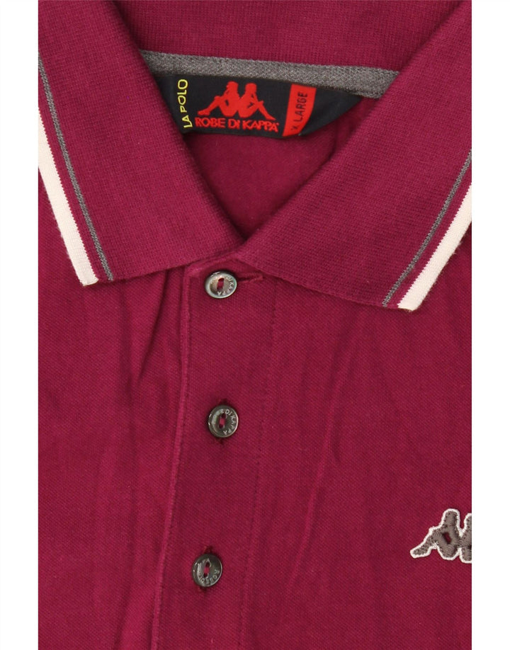 KAPPA Mens Polo Shirt XL Maroon Cotton Vintage Kappa and Second-Hand Kappa from Messina Hembry 