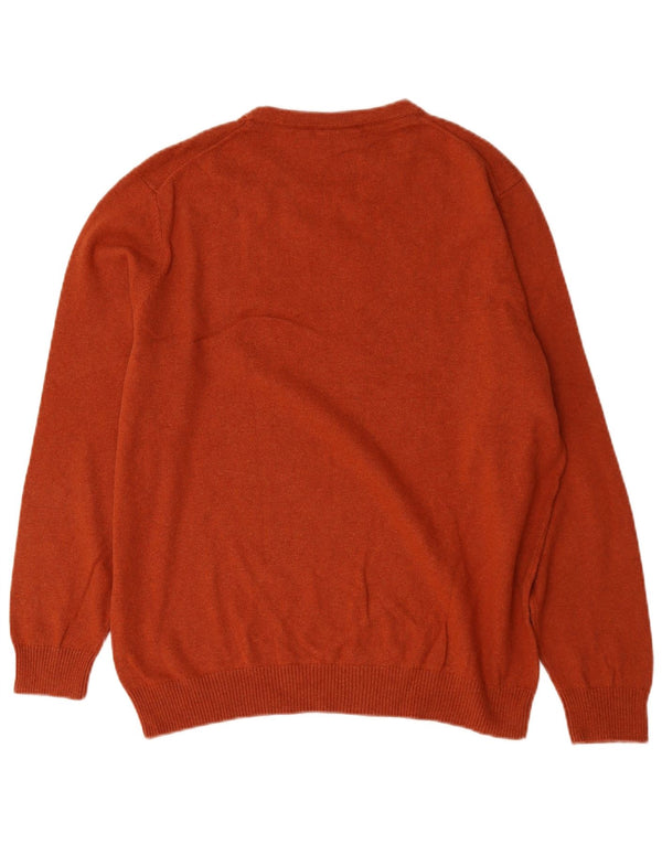 Męski sweter z dekoltem w łódkę Lyle & Scott 2XL, pomarańczowy, bawełniany