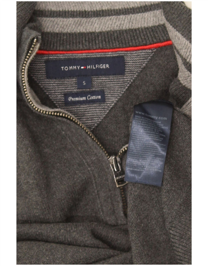 Męski sweter zapinany na zamek Tommy Hilfiger, mały, szary, bawełniany