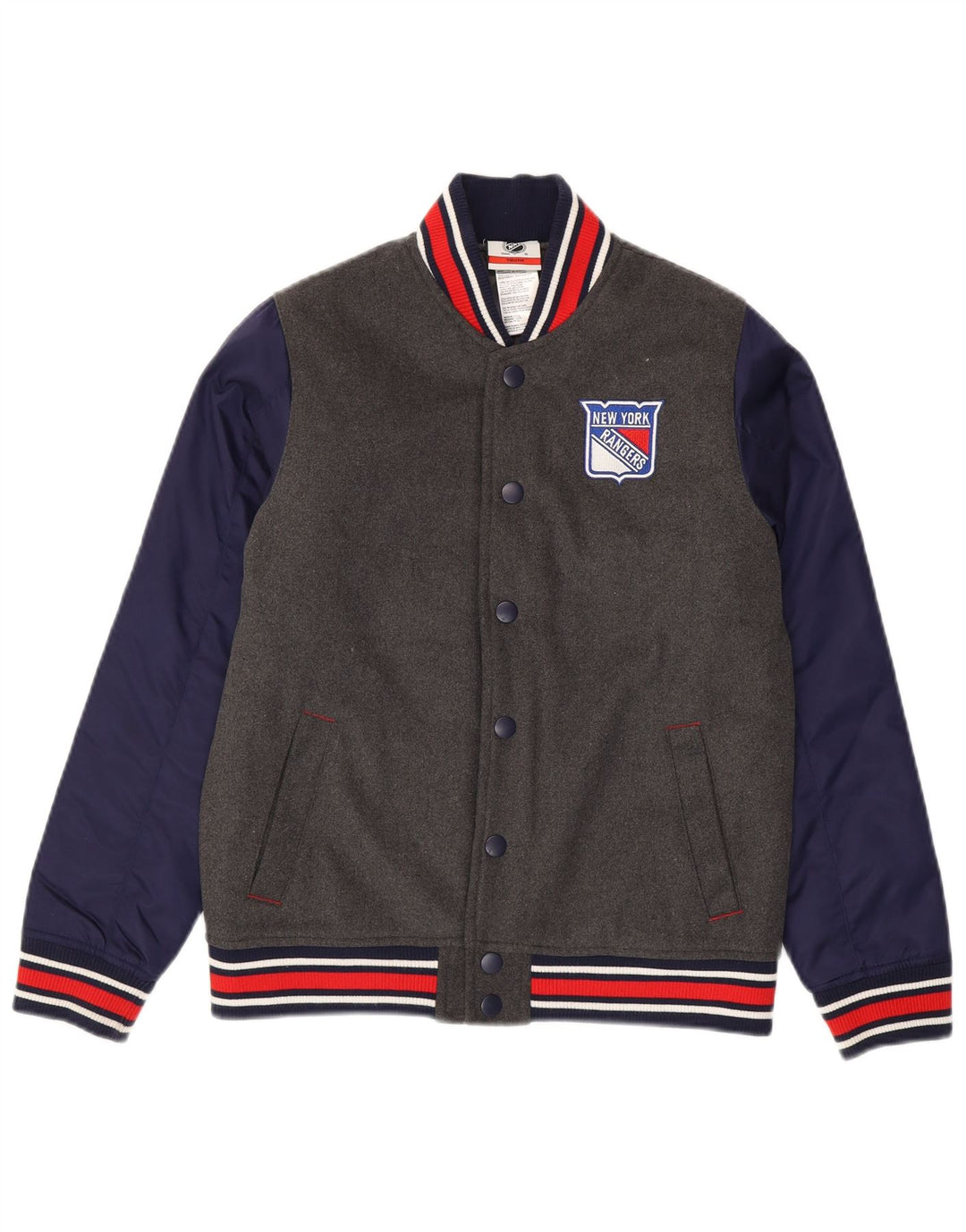 NHL Boys New York Rangers Varsity Jacket 10-11 Years Medium  Grey