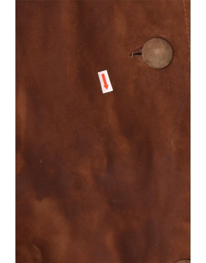 STRONG & FISHER LTD Damski płaszcz zamszowy w stylu vintage, UK 18 XL, brązowy, klasyczny