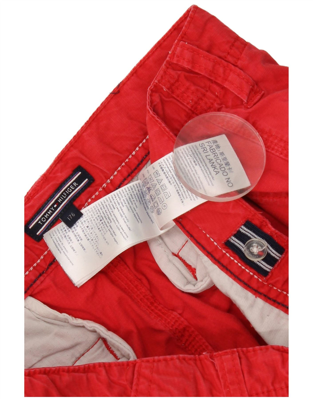 Chłopięce spodenki cargo Tommy Hilfiger 15-16 lat W32 Czerwona bawełna
