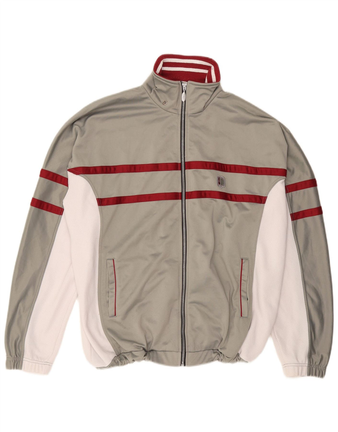 Męska kurtka dresowa ASICS XL Szary poliester z blokami kolorów