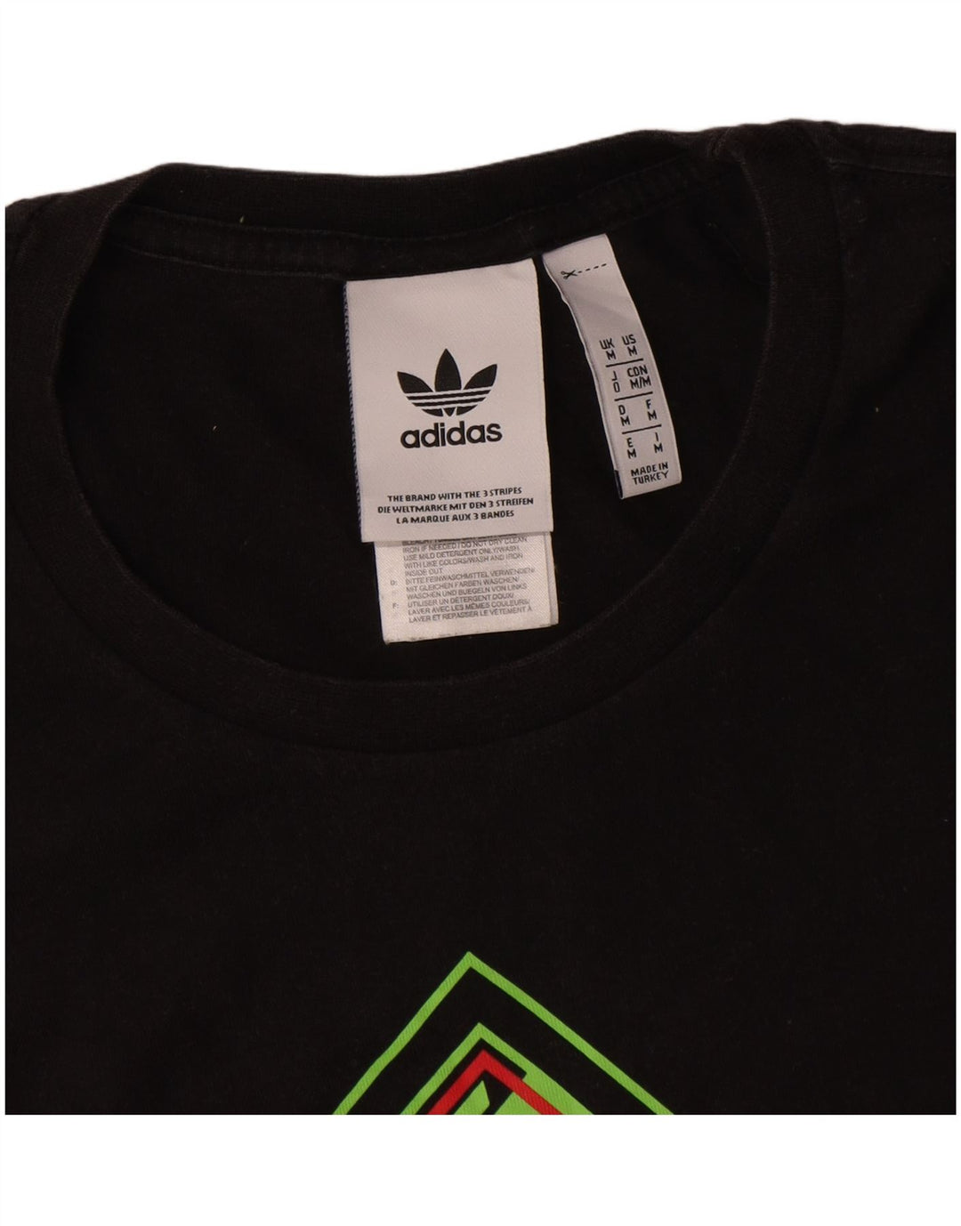 Męska koszulka z grafiką Adidas, średnia, czarna bawełna
