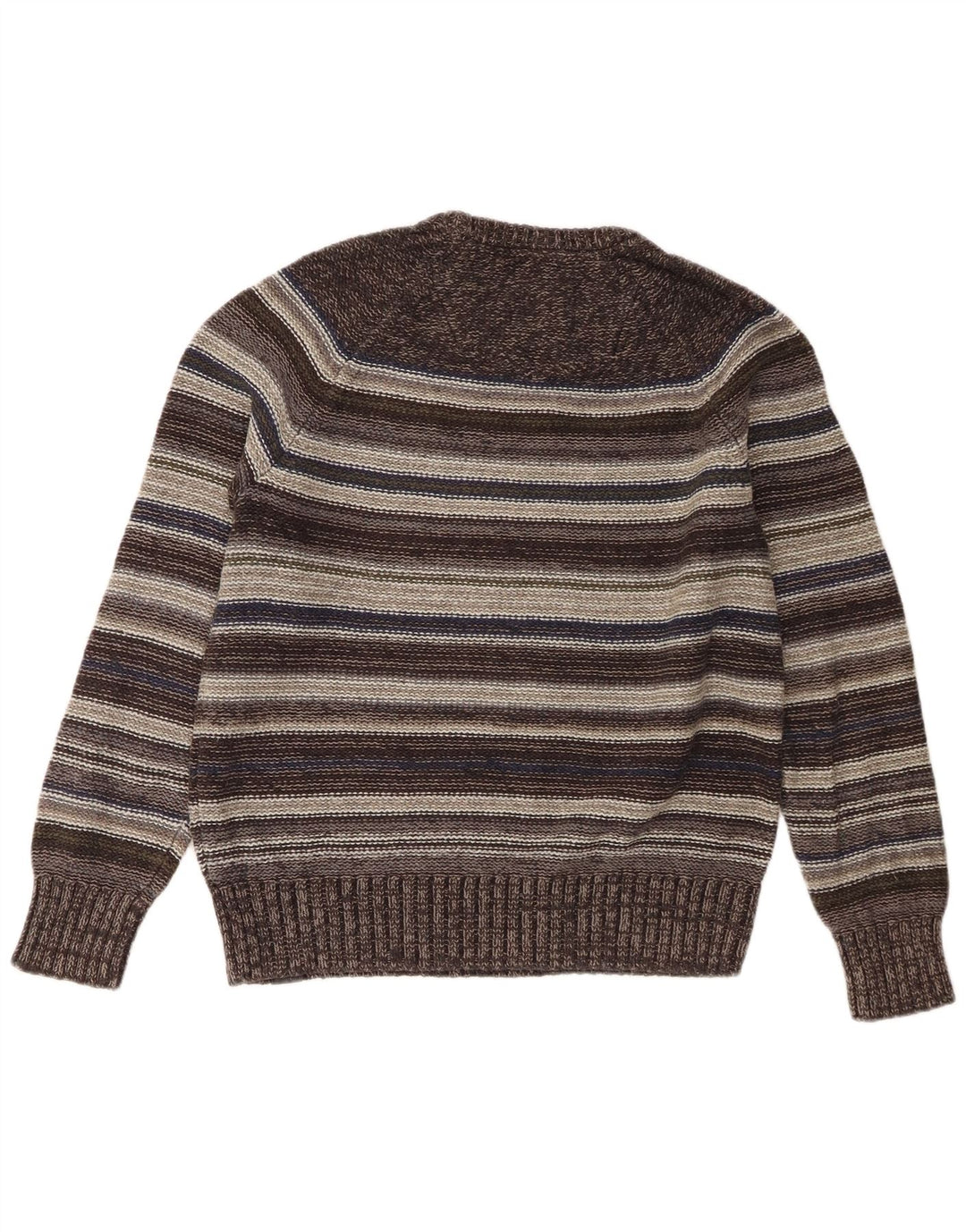 Męski sweter z okrągłym dekoltem Fat Face Średni szary, bawełniany w paski