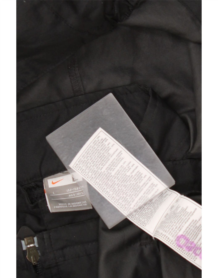 Chłopięca kurtka przeciwdeszczowa NIKE z kapturem, 12-13 lat, duża, czarna, z poliestru w blokach kolorów