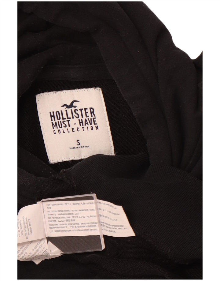 HOLLISTER Męski sweter z kapturem, mały, czarny, bawełniany