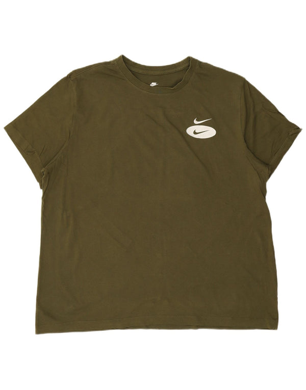 NIKE Mens T-Shirt Top 2XL Khaki Cotton