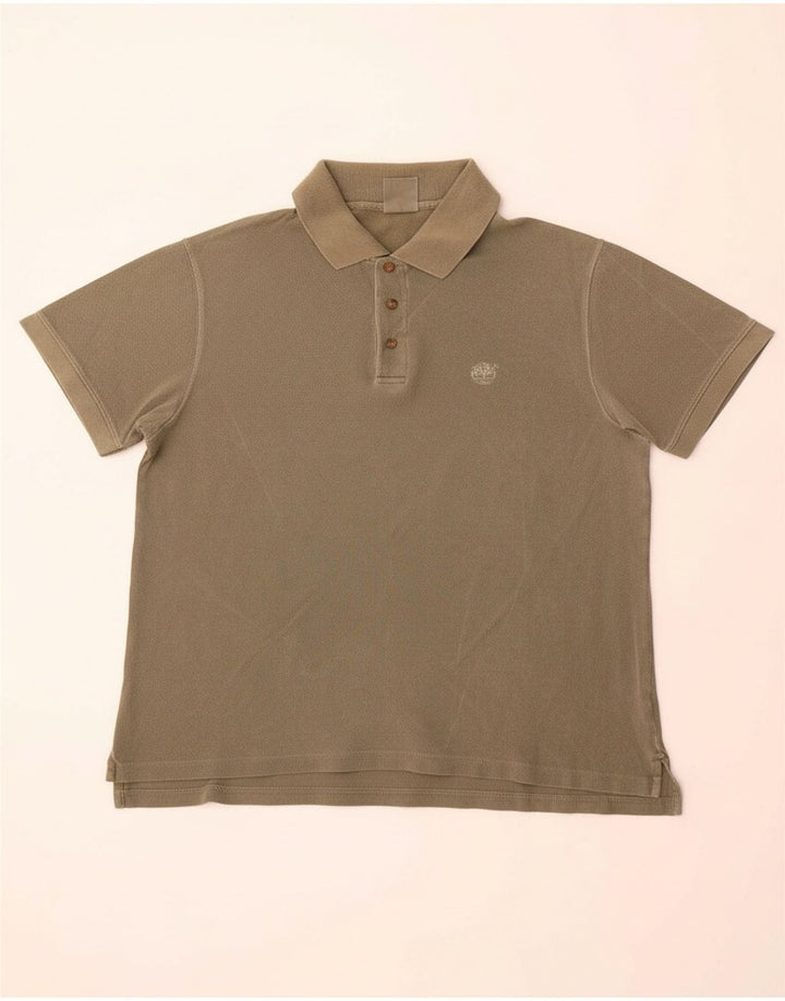 TIMBERLAND Mens Polo Shirt Large Khaki Cotton