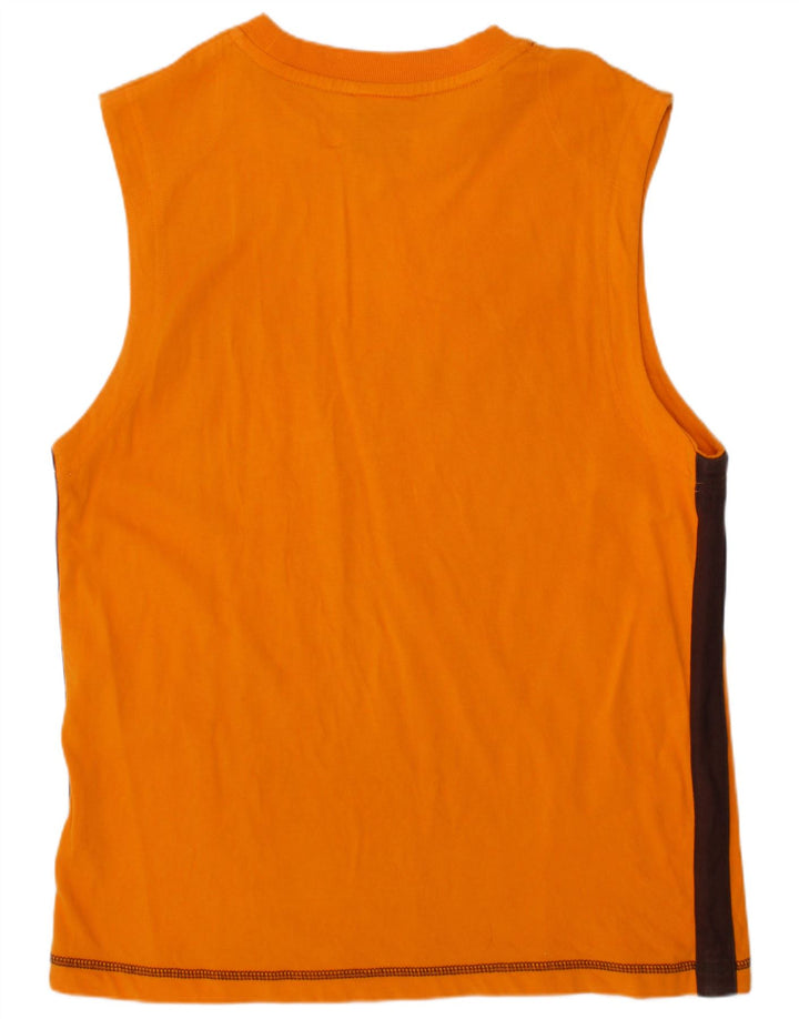 NIKE Boys Graphic Vest Top 12-13 Years Large Orange Colourblock