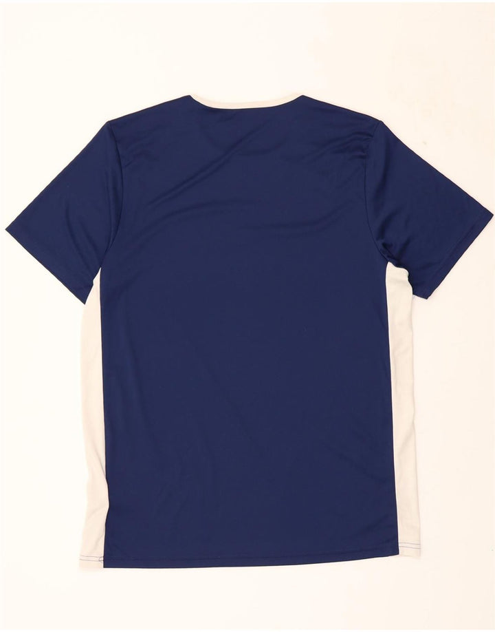 ADIDAS Mens Climalite T-Shirt Top Large Navy Blue Colourblock Polyester Vintage Adidas and Second-Hand Adidas from Messina Hembry 